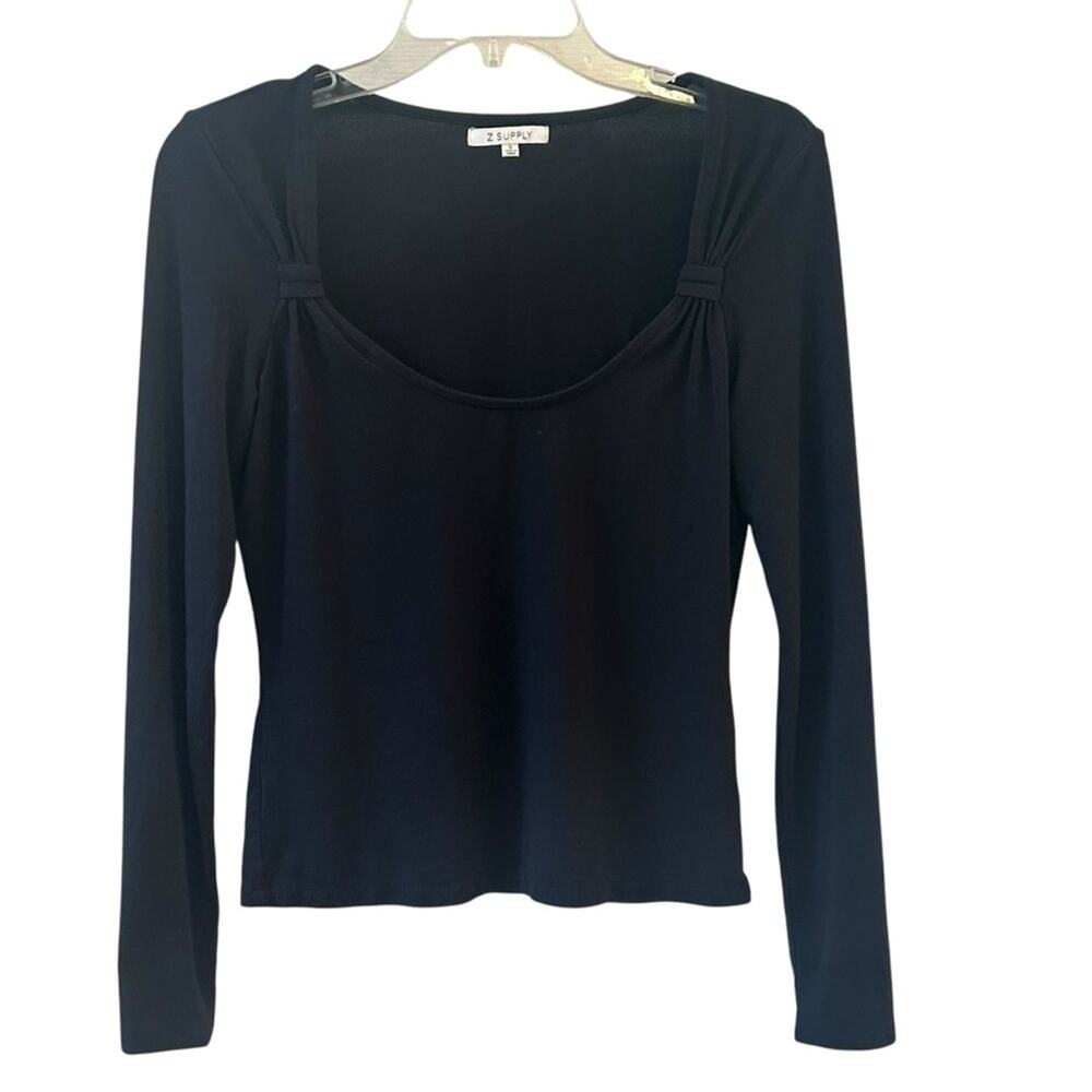 Black Long Sleeve Top Square Neck Dark Romantic by Z Supply Small 🖤
